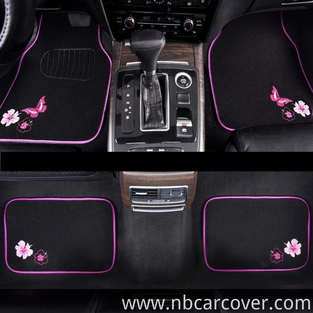 4-Piece Carpet Vehicle Floor Mats Premium Quality Classic Car Full Carpet Black Heavy Duty for Driver Passenger and Rear Seats All Weather